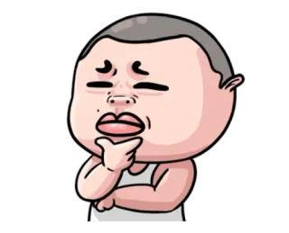 🤔 pensando, dibujos animados, expresión, duda, reflexionando whatsapp sticker