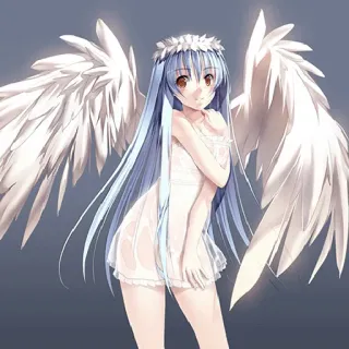 😇 angel, wings, anime, girl, cute telegram sticker