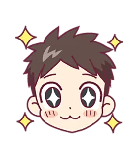 ✨ Anime, Manga, Cartoon, Blij, Sprankelend, Jongen telegram sticker
