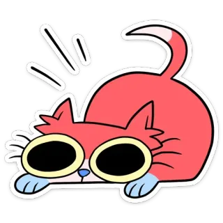 👀 猫, 漫画, 動物, ステッカー, 面白い, 可愛い telegram sticker