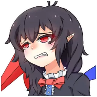 😤 动漫, 漫画, 卡通, 贴纸, 女孩, 悲伤, 表情 whatsapp sticker