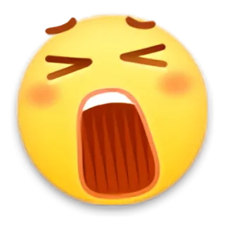 😆 Emoji, Krzyk, Zaskoczenie, Ziewanie, Wyraz twarzy, Twarz telegram sticker