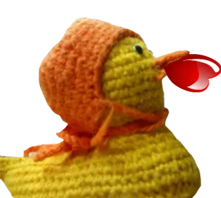 😘 утка, желтый, животное, сердце, клюв, милый, игрушка whatsapp sticker