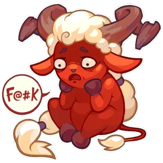 😕 F@#K Dibujos animados, Anime, Mono, Pegatina, Grosería, Cordero whatsapp sticker
