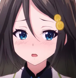 😳 Anime, Ragazza, Carina, Triste, Kawaii, Bruna telegram sticker
