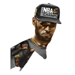 😒 LeBron James NBA CHAMPS 2016 LeBron James, NBA, Basket, Sport, Cleveland Cavaliers, Campione, 2016 telegram sticker