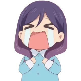 😭 llorando, triste, anime, dibujos animados, chica whatsapp sticker