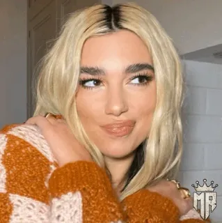 🍓 Dua Lipa singer, blonde, portrait, celebrity, pop star telegram sticker