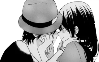 😘 anime, manga, kiss, romance, couple whatsapp sticker