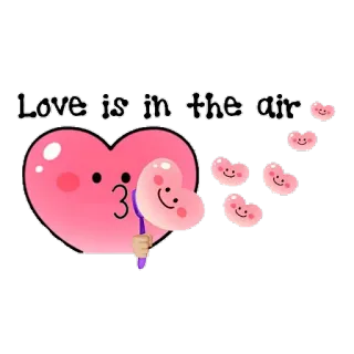 ♥ Love is in the air amor, corazón, aire, romántico, san valentín, besos volados telegram sticker