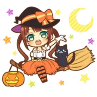 Halloween witch telegram stickers