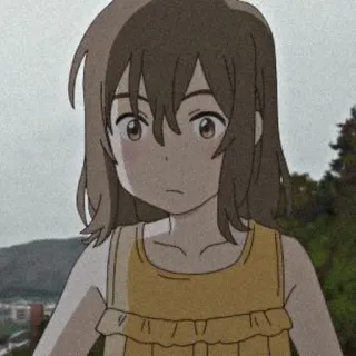 🎭 Anime, Garota, Desenho animado, Personagem, Vestido amarelo, Fofa telegram sticker