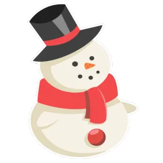 ☃ 雪人, 冬天, 圣诞节, 节日, 雪, 围巾, 帽子, 卡通 telegram sticker