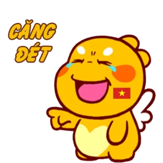 😂 Căng Đét Desenho animado, Vietnã, Vietnamita, Fofo, Expressão, Adesivo whatsapp sticker