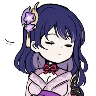 😒 Raiden Shogun Genshin Impact Anime, Gra wideo, Genshin Impact, Raiden Shogun, Chibi telegram sticker