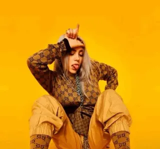 ✨ Billie Eilish chanteur, pop star, célébrité, musique, vêtements d'intérieur telegram sticker