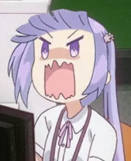 😠 动漫, 生气, 沮丧, 女孩, 可爱, 卡通 whatsapp sticker