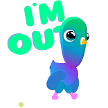 Neon Pigeon telegram stickers