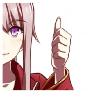 👍 Anime, Manga, Charakter, Süß, Mädchen, Daumen hoch, Gut whatsapp sticker