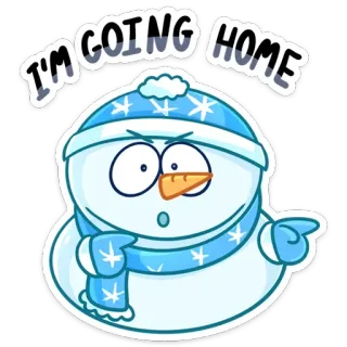 🤨 I'M GOING HOME muñeco de nieve, invierno, frío, nieve, navidad, vacaciones telegram sticker