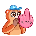🖕 F. YOU middle finger, insult, offensive, loris, cartoon, gesture telegram sticker