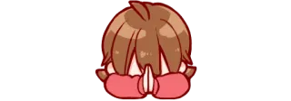 🙏 Anime, Kawaii, Słodkie, Kreskówka, Chibi, Błagalny, Prośba telegram sticker