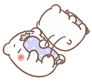 🧺 cute, bear, sleeping, cartoon whatsapp sticker