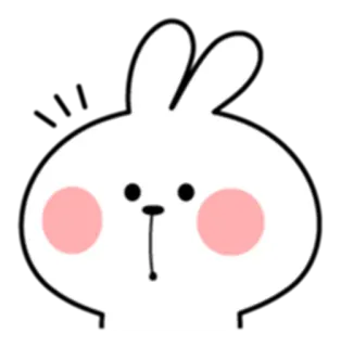 😕 кролик, зайчик, милый, наклейка, мультфильм, животное telegram sticker