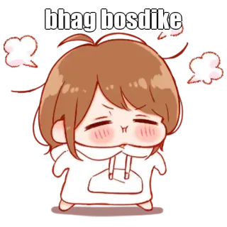 🤔 bhag bosdike anime, arrabbiato, parolaccia, offensivo, insultante whatsapp sticker