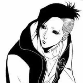 ♟ TKOON Anime, Manga, Charakter, Kunst, Illustration, Schwarzweiß whatsapp sticker