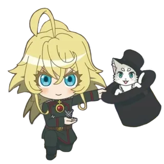 😈 Tanya Degurechaff Saga of Tanya the Evil Anime, Chibi, Militär, Isekai, Magie whatsapp sticker