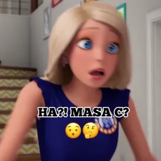 💗 HA?! MASA C? dibujos animados, pelo rubio, impactado, expresión telegram sticker