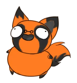 😜 orange, fuchs, cartoon, tier, niedlich telegram sticker