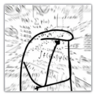 🤔 mathematics, thinking, formula, confusion, calculation, stressed, stick figure, florkofcows telegram sticker