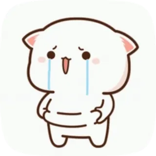 😢 triste, piangere, gatto, carino, cartone animato, kawaii telegram sticker