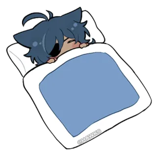 😴 @HAWKS anime, cartoon, sleeping, bed, cute telegram sticker
