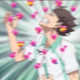 🏐 Anime, Trái tim, Cảm xúc, Phản ứng, Tình yêu, Fanart telegram sticker