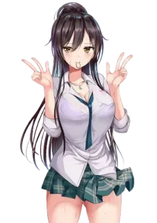✌️ anime, schoolgirl, girl, uniform, art telegram sticker
