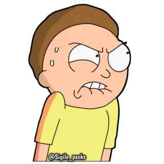 😡 Morty Smith Rick and Morty @Sigilo_packs dessin animé, animé, drôle, expression, personnage telegram sticker