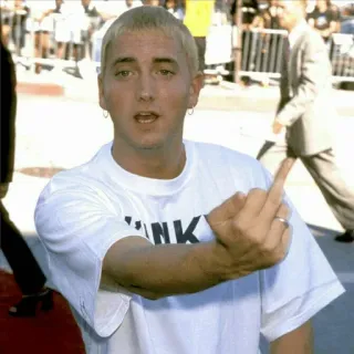 🤠 Eminem Rapper, Música, Celebridade, Dedo do meio whatsapp sticker
