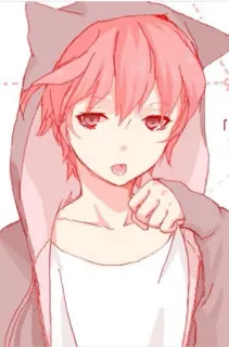 🎐 anime, cartoon, manga, boy, pink hair, cat ears, kawaii, cute telegram sticker