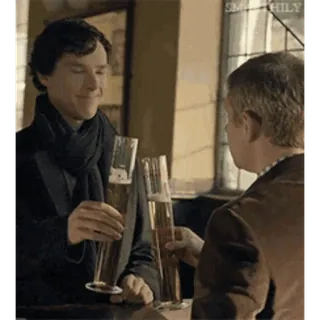 🥂 Sherlock Sherlock, Benedict Cumberbatch, Bier, Toast telegram sticker