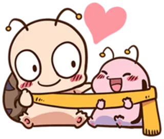 ❤ imut, kawaii, kartun, cinta, hati, persahabatan whatsapp sticker