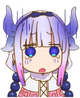 😨 Kanna Kamui Miss Kobayashi's Dragon Maid Anime, Drago, Carino, Kawaii, Kanna, Chibi telegram sticker