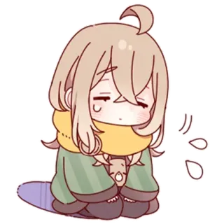 😢 อนิเมะ, น่ารัก, จิบิ, คาวาอิ, เหนื่อย, ง่วง telegram sticker