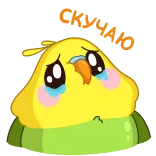 😢 boooo bird, sad, crying, tears, yellow, parrot telegram sticker