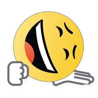😂 Emoji, Sonrisa, Risa, Boca abajo telegram sticker
