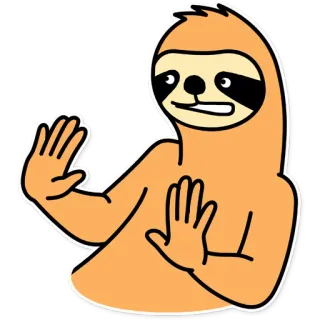 🖐 ленивец, животное, милый, мультфильм, смешной, жест рукой, стоп, нет whatsapp sticker