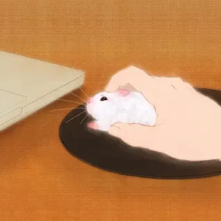 🐹 hamster, pet, computer, mousepad, animal, rodent telegram sticker