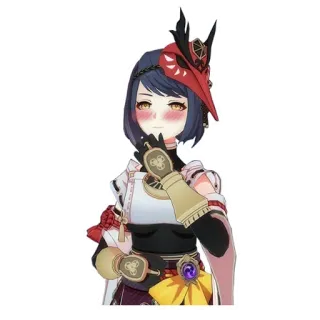 🤔 Kujou Sara Genshin Impact anime, videogioco, Genshin Impact, Kujou Sara, personaggio, gioco, fantasy telegram sticker